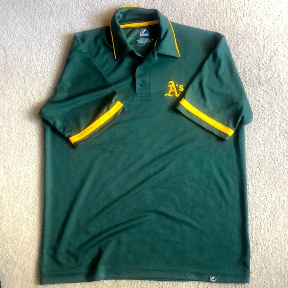 Oakland A’s green and yellow polo shirt (size L)